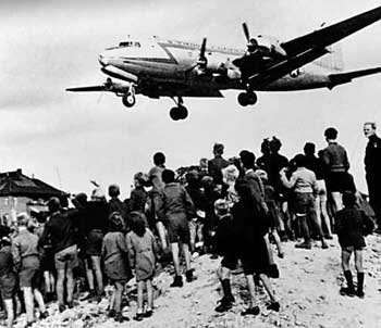 Lt. Halvorsen dropping candy during the “Berlin Airlift”