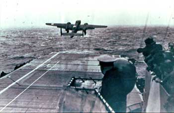 Plane #1 takes off on the Tokyo Doolittle Raiders mission. Plane #1 takes off on the Tokyo Doolittle Raiders mission.