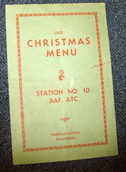 Amazing Memorabilia - Christmas Menu 1943 Amazing Memorabilia - Christmas Menu 1943